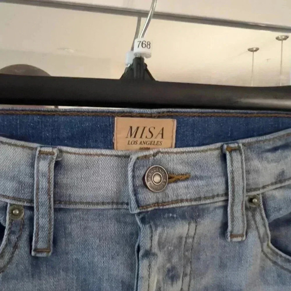 Misa Los Angeles Mini Skirt Size 27 Color Blue - Picture 4 of 7